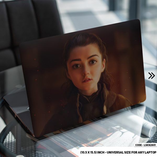 DDecorator GOT Arya Cartoon Character Matte Finished Removable Waterproof Laptop Sticker & Laptop Skin (Including FREE Accessories) - LSKN2801 - DDecorator
