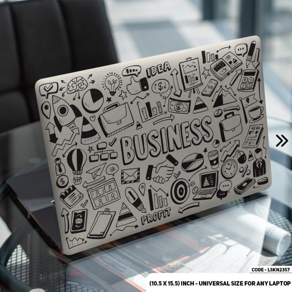 DDecorator Business Seamless Pattern Matte Finished Removable Waterproof Laptop Sticker & Laptop Skin (Including FREE Accessories) - LSKN2357 - DDecorator
