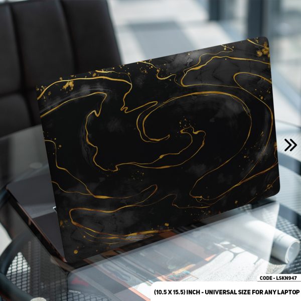 DDecorator Black Marble Texture Matte Finished Removable Waterproof Laptop Sticker & Laptop Skin (Including FREE Accessories) - LSKN947 - DDecorator