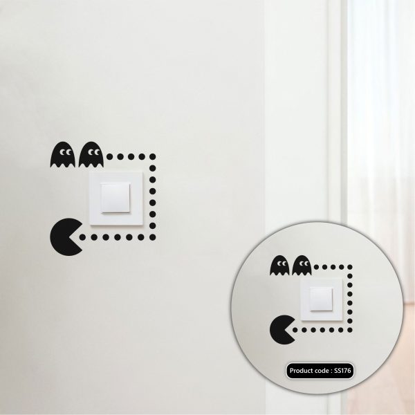 DDecorator Pac Man Wall Stickers & Decals Home Decor Wall Decor Removable Vinyl Wall Sticker - SS176 - DDecorator