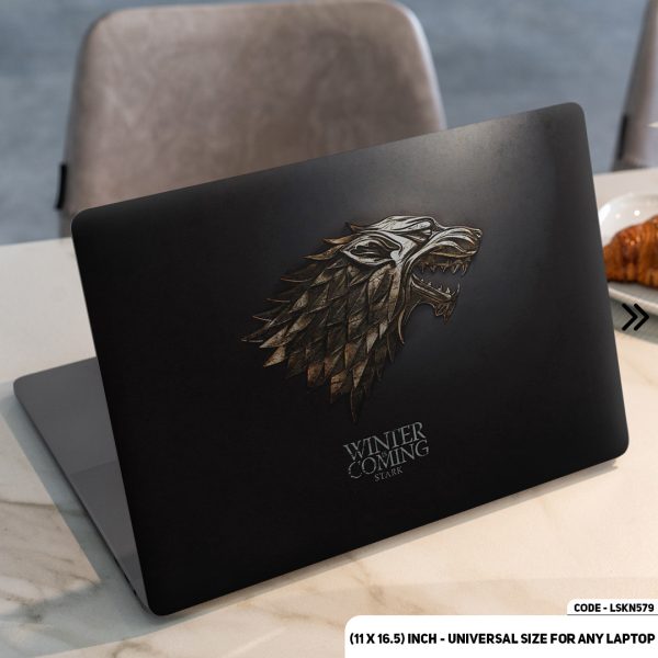 DDecorator Wolf logo Game Of Thrones Matte Finished Removable Waterproof Laptop Sticker & Laptop Skin (Including FREE Accessories) - LSKN579 - DDecorator