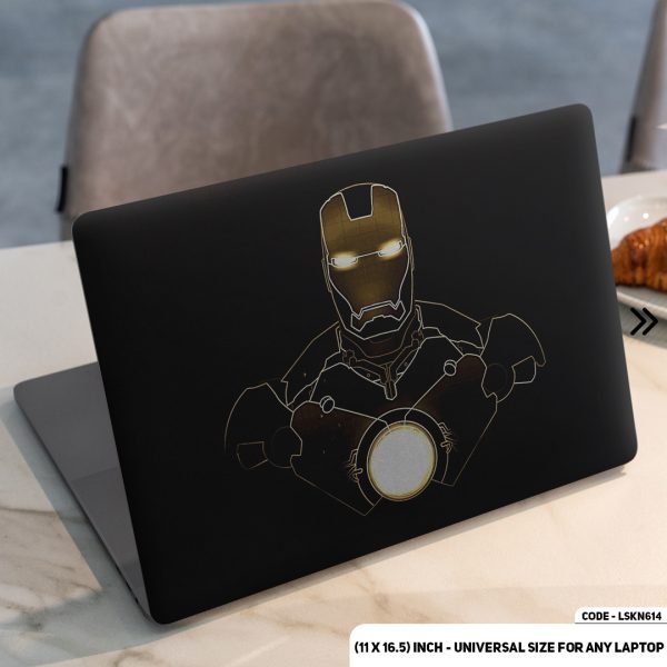 DDecorator Golden Iron Man Suit Matte Finished Removable Waterproof Laptop Sticker & Laptop Skin (Including FREE Accessories) - LSKN614 - DDecorator