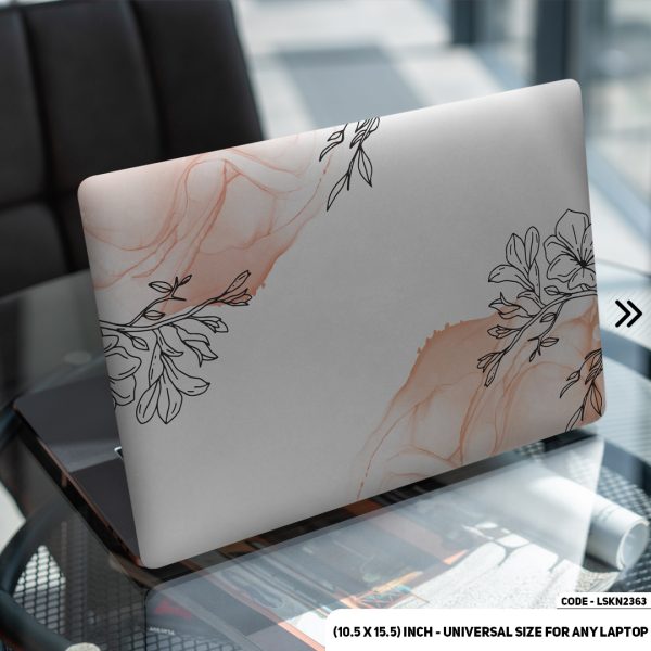 DDecorator Flower Pattern Floral Design Matte Finished Removable Waterproof Laptop Sticker & Laptop Skin (Including FREE Accessories) - LSKN2363 - DDecorator