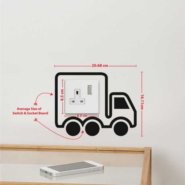 DDecorator Truck with 10 Wheel Wall Stickers & Decals Home Decor Wall Decor Removable Vinyl Wall Sticker - SS216 - DDecorator