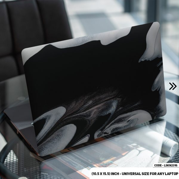 DDecorator Liquid Black Marble Texture Matte Finished Removable Waterproof Laptop Sticker & Laptop Skin (Including FREE Accessories) - LSKN2317 - DDecorator