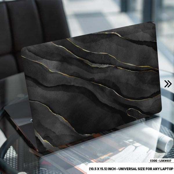 DDecorator Black Marble Texture Matte Finished Removable Waterproof Laptop Sticker & Laptop Skin (Including FREE Accessories) - LSKN937 - DDecorator