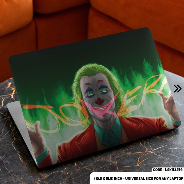 DDecorator Joker Digital Illustration Matte Finished Removable Waterproof Laptop Sticker & Laptop Skin (Including FREE Accessories) - LSKN3259 - DDecorator