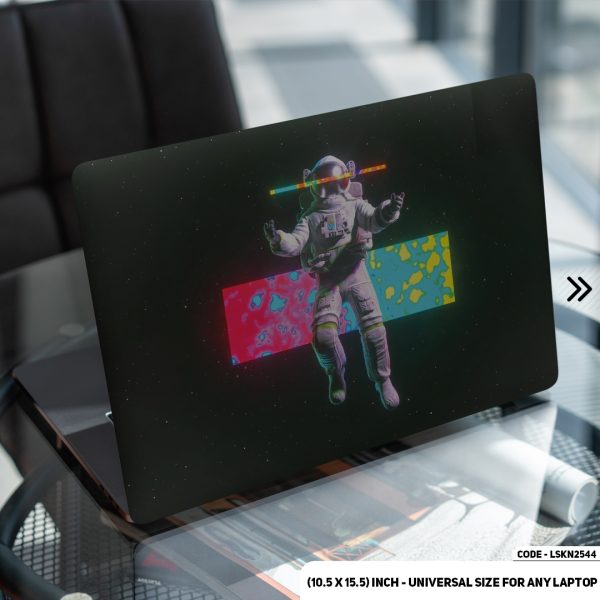DDecorator Neon Art Outer Space With Astronaut Illustration Matte Finished Removable Waterproof Laptop Sticker & Laptop Skin (Including FREE Accessories) - LSKN2544 - DDecorator