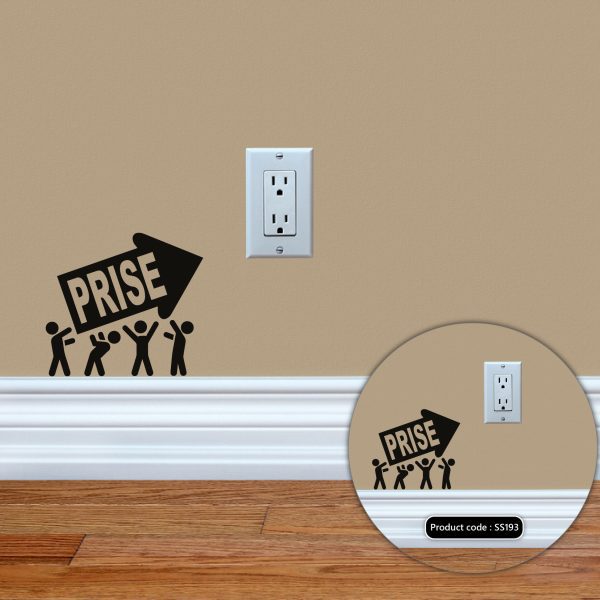 DDecorator Prise Stick Figure Pointing Out Wall Stickers & Decals Home Decor Wall Decor Removable Vinyl Wall Sticker - SS193 - DDecorator