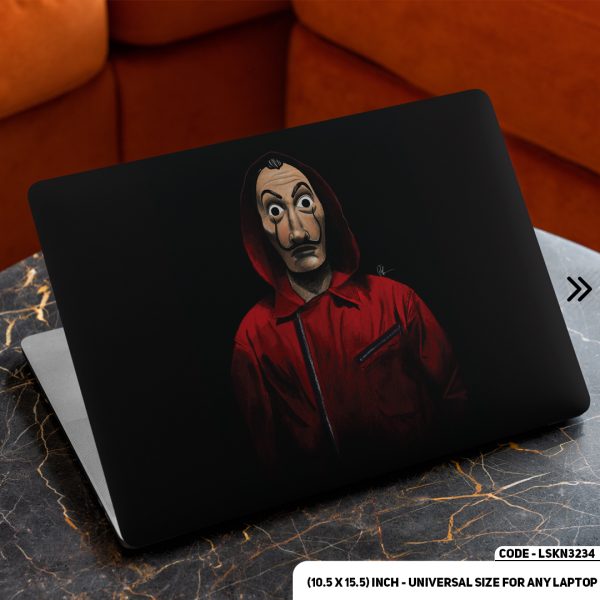 DDecorator Money Heist Character Standing with Costumes Matte Finished Removable Waterproof Laptop Sticker & Laptop Skin (Including FREE Accessories) - LSKN3234 - DDecorator