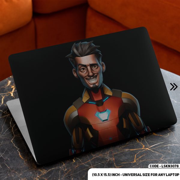 DDecorator Iron Man Cartoon Art Illustration Matte Finished Removable Waterproof Laptop Sticker & Laptop Skin (Including FREE Accessories) - LSKN3078 - DDecorator