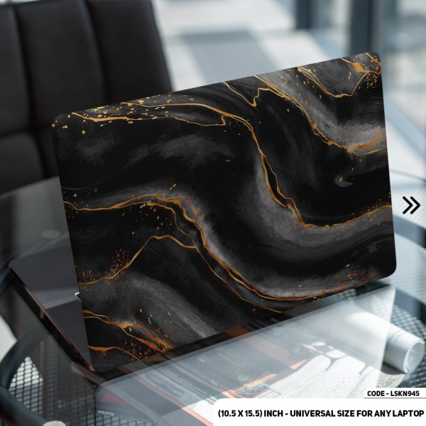 DDecorator Black Marble Texture Matte Finished Removable Waterproof Laptop Sticker & Laptop Skin (Including FREE Accessories) - LSKN945 - DDecorator