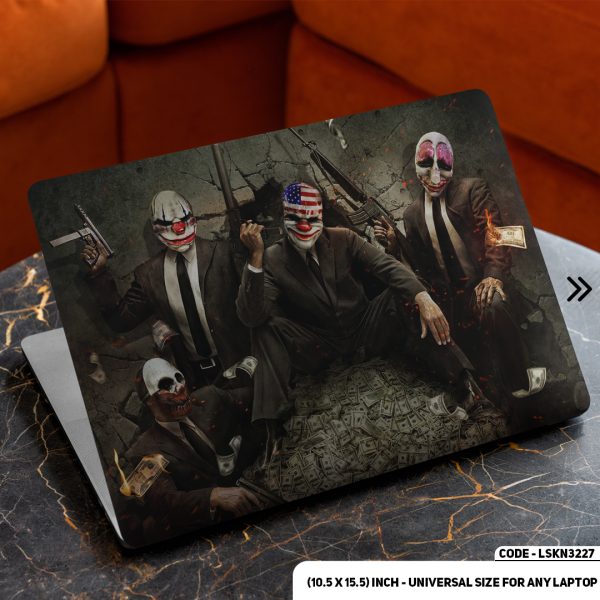 DDecorator Digital Spooky Men With Scary Face Matte Finished Removable Waterproof Laptop Sticker & Laptop Skin (Including FREE Accessories) - LSKN3227 - DDecorator