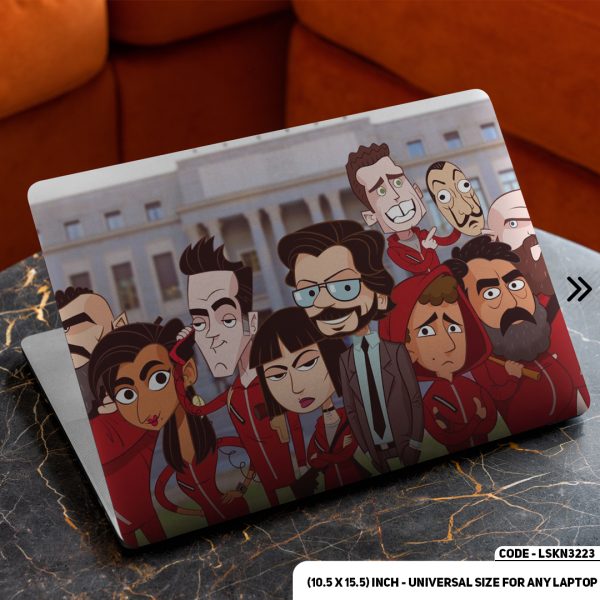 DDecorator Money Heist Cartoon Character Matte Finished Removable Waterproof Laptop Sticker & Laptop Skin (Including FREE Accessories) - LSKN3223 - DDecorator