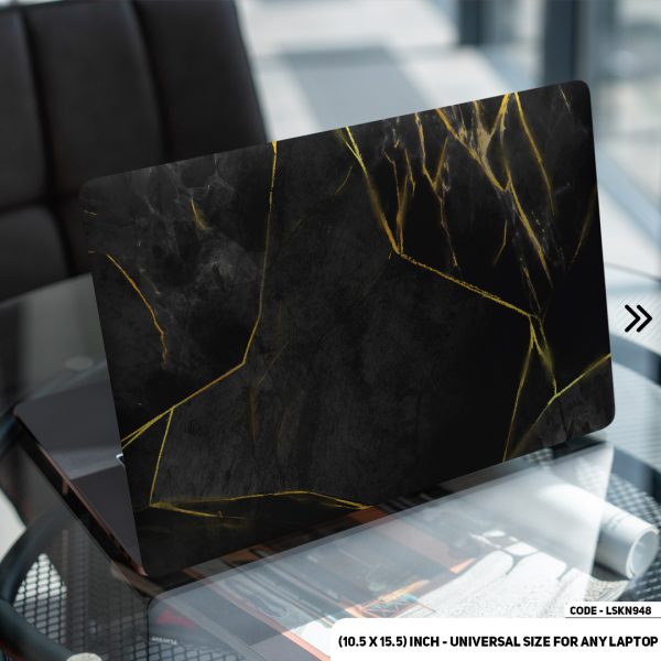 DDecorator Black Marble Texture Matte Finished Removable Waterproof Laptop Sticker & Laptop Skin (Including FREE Accessories) - LSKN948 - DDecorator
