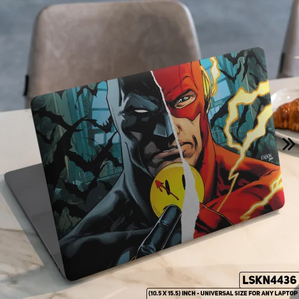 DDecorator Batman & Flash Justice League Matte Finished Removable Waterproof Laptop Sticker & Laptop Skin (Including FREE Accessories) - LSKN4436 - DDecorator