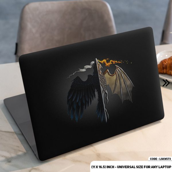 DDecorator Good and Bad Dragon Matte Finished Removable Waterproof Laptop Sticker & Laptop Skin (Including FREE Accessories) - LSKN573 - DDecorator