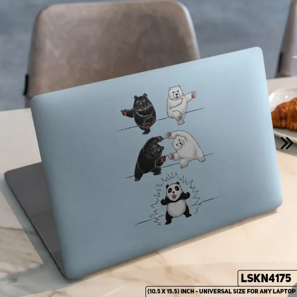 DDecorator Dancing Panda Cartoon Art Matte Finished Removable Waterproof Laptop Sticker & Laptop Skin (Including FREE Accessories) - LSKN4175 - DDecorator