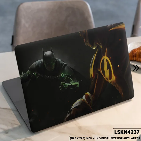 DDecorator Batman & Flash DC Universe Matte Finished Removable Waterproof Laptop Sticker & Laptop Skin (Including FREE Accessories) - LSKN4237 - DDecorator