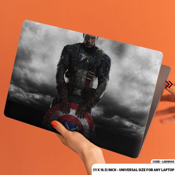 DDecorator Captaine America With His Sheild Matte Finished Removable Waterproof Laptop Sticker & Laptop Skin (Including FREE Accessories) - LSKN540 - DDecorator