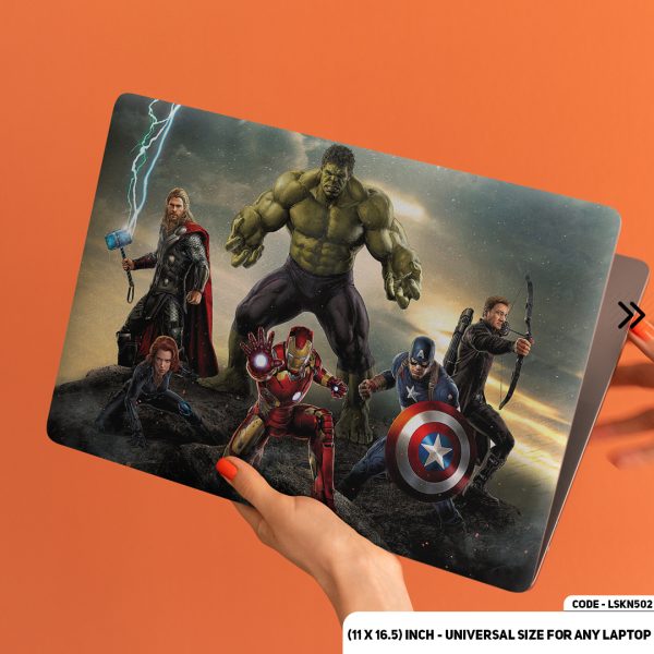 DDecorator Hulk - Iron Man - Thor - Captain America Matte Finished Removable Waterproof Laptop Sticker & Laptop Skin (Including FREE Accessories) - LSKN502 - DDecorator