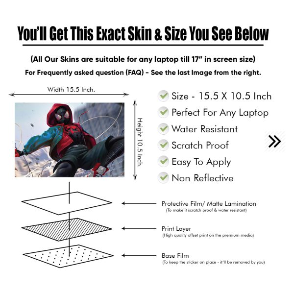 DDecorator Spiderman in Action Matte Finished Removable Waterproof Laptop Sticker & Laptop Skin (Including FREE Accessories) - LSKN2717 - DDecorator