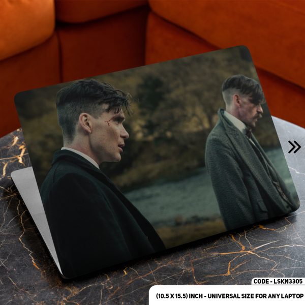 DDecorator Thomas Shelby & Boys - Peaky Blinders Matte Finished Removable Waterproof Laptop Sticker & Laptop Skin (Including FREE Accessories) - LSKN3305 - DDecorator