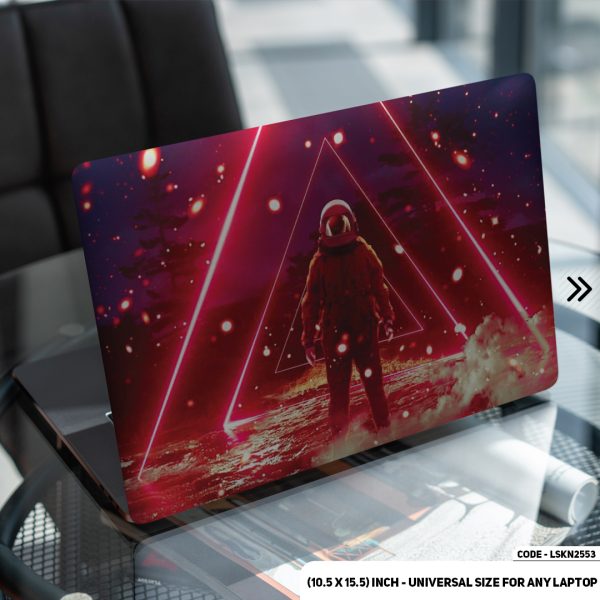 DDecorator Neon Art Outer Space With Astronaut Illustration Matte Finished Removable Waterproof Laptop Sticker & Laptop Skin (Including FREE Accessories) - LSKN2553 - DDecorator