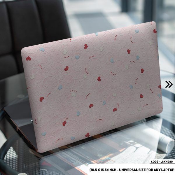 DDecorator Pink Flower Pattern Floral Design Love Matte Finished Removable Waterproof Laptop Sticker & Laptop Skin (Including FREE Accessories) - LSKN980 - DDecorator