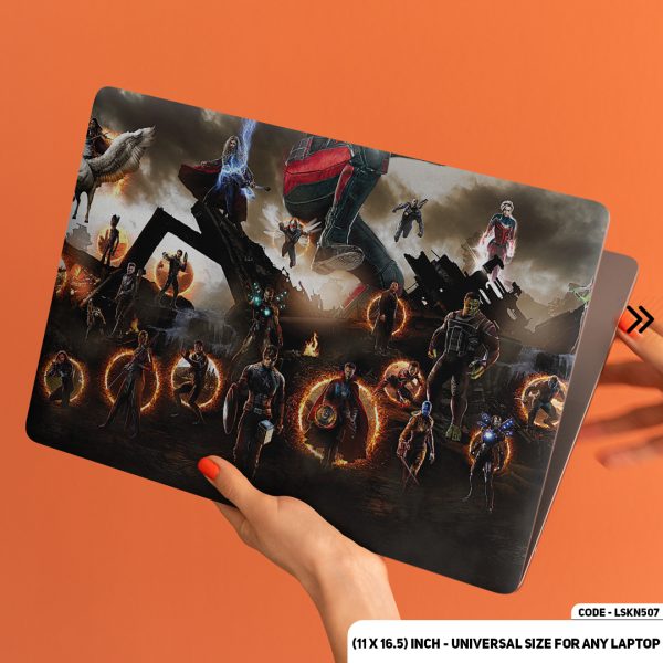 DDecorator Epic Fight Scene Of Avengers Infinity War Matte Finished Removable Waterproof Laptop Sticker & Laptop Skin (Including FREE Accessories) - LSKN507 - DDecorator