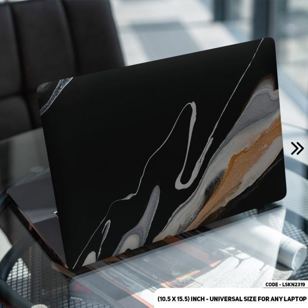 DDecorator Liquid Black Marble Texture Matte Finished Removable Waterproof Laptop Sticker & Laptop Skin (Including FREE Accessories) - LSKN2319 - DDecorator