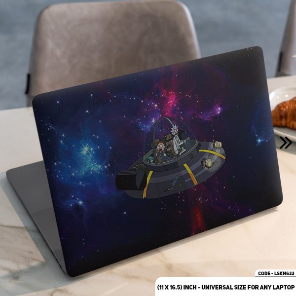 DDecorator Rick And Morty With Spaceship Matte Finished Removable Waterproof Laptop Sticker & Laptop Skin (Including FREE Accessories) - LSKN633 - DDecorator