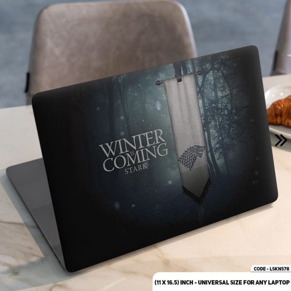 DDecorator GOT Flag Winter Game Of Thrones Matte Finished Removable Waterproof Laptop Sticker & Laptop Skin (Including FREE Accessories) - LSKN578 - DDecorator