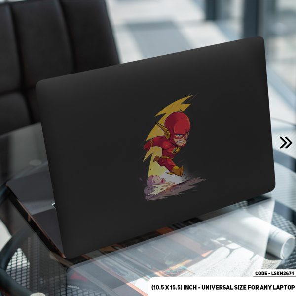 DDecorator Flash Comic Character Matte Finished Removable Waterproof Laptop Sticker & Laptop Skin (Including FREE Accessories) - LSKN2674 - DDecorator
