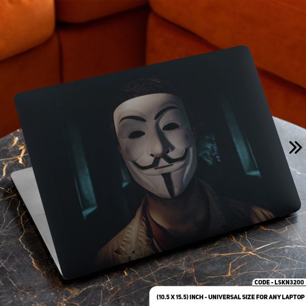 DDecorator Anonymous Illustration Matte Finished Removable Waterproof Laptop Sticker & Laptop Skin (Including FREE Accessories) - LSKN3200 - DDecorator