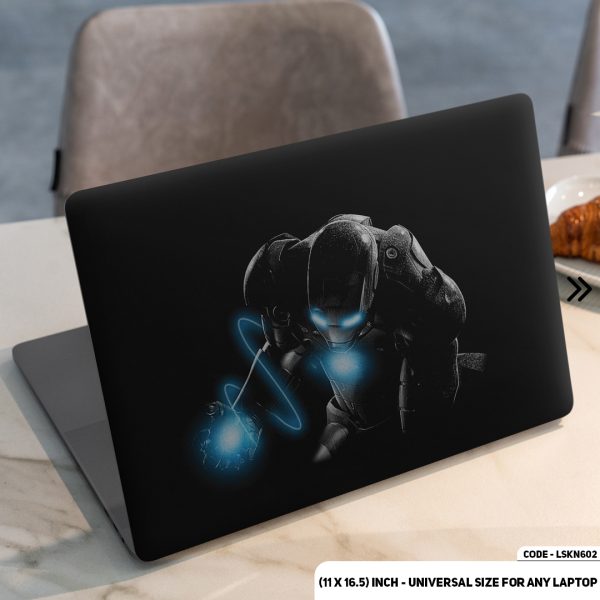 DDecorator Iron Man With Blue Flame Matte Finished Removable Waterproof Laptop Sticker & Laptop Skin (Including FREE Accessories) - LSKN602 - DDecorator