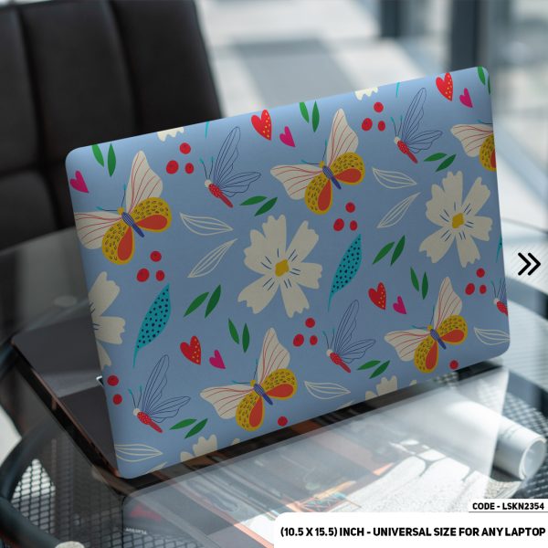 DDecorator Flower Pattern Floral Design Matte Finished Removable Waterproof Laptop Sticker & Laptop Skin (Including FREE Accessories) - LSKN2354 - DDecorator