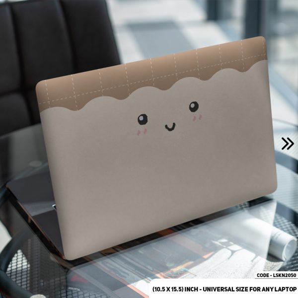 DDecorator Cute Cartoon Face Seamless Pattern Matte Finished Removable Waterproof Laptop Sticker & Laptop Skin (Including FREE Accessories) - LSKN2050 - DDecorator