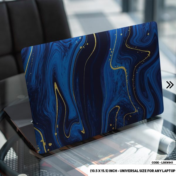 DDecorator Blue Marble Texture Matte Finished Removable Waterproof Laptop Sticker & Laptop Skin (Including FREE Accessories) - LSKN941 - DDecorator