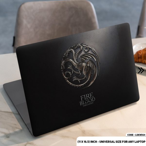 DDecorator Game Of Thornes Dragons Logo Matte Finished Removable Waterproof Laptop Sticker & Laptop Skin (Including FREE Accessories) - LSKN564 - DDecorator