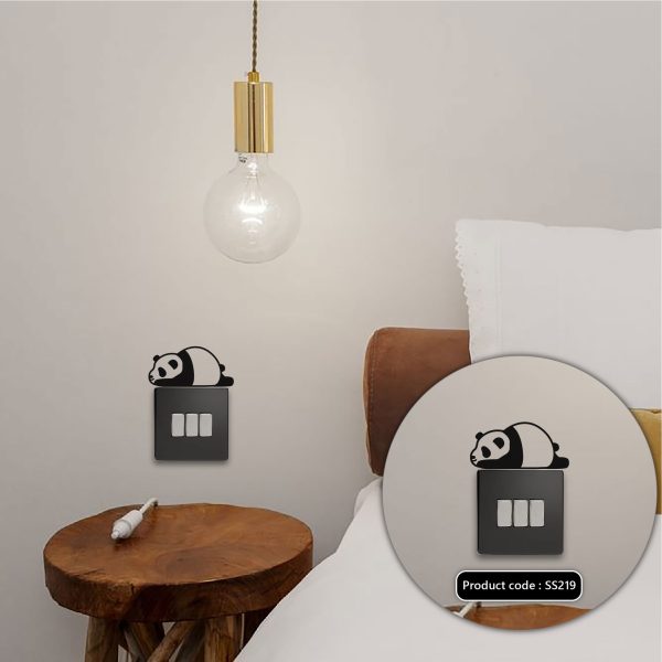 DDecorator Sleeping Panda (Left) Wall Stickers & Decals Home Decor Wall Decor Removable Vinyl Wall Sticker - SS219 - DDecorator