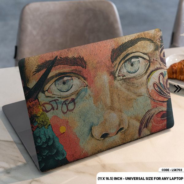 DDecorator Abstract Art With Face Matte Finished Removable Waterproof Laptop Sticker & Laptop Skin (Including FREE Accessories) - LSKN703 - DDecorator