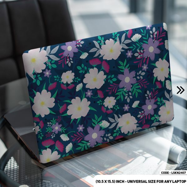 DDecorator Flower Pattern Floral Design Matte Finished Removable Waterproof Laptop Sticker & Laptop Skin (Including FREE Accessories) - LSKN2407 - DDecorator