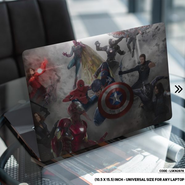DDecorator Captain America with Full MCU Team Matte Finished Removable Waterproof Laptop Sticker & Laptop Skin (Including FREE Accessories) - LSKN2878 - DDecorator