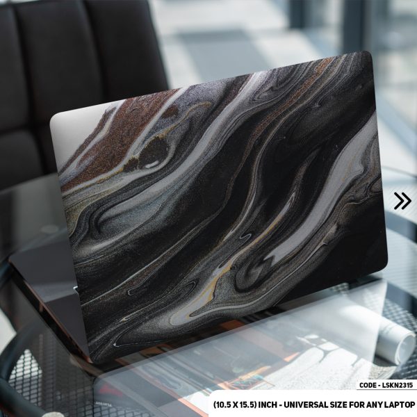 DDecorator Liquid Black Marble Texture Matte Finished Removable Waterproof Laptop Sticker & Laptop Skin (Including FREE Accessories) - LSKN2315 - DDecorator