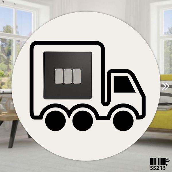 DDecorator Truck with 10 Wheel Wall Stickers & Decals Home Decor Wall Decor Removable Vinyl Wall Sticker - SS216 - DDecorator