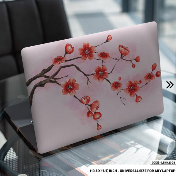 DDecorator Flower Pattern Floral Design Matte Finished Removable Waterproof Laptop Sticker & Laptop Skin (Including FREE Accessories) - LSKN2308 - DDecorator