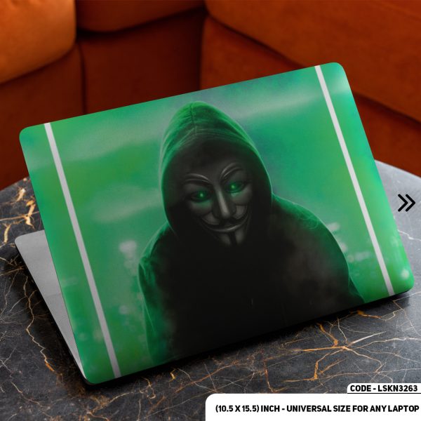 DDecorator Anonymous with Neon Bakground Matte Finished Removable Waterproof Laptop Sticker & Laptop Skin (Including FREE Accessories) - LSKN3263 - DDecorator