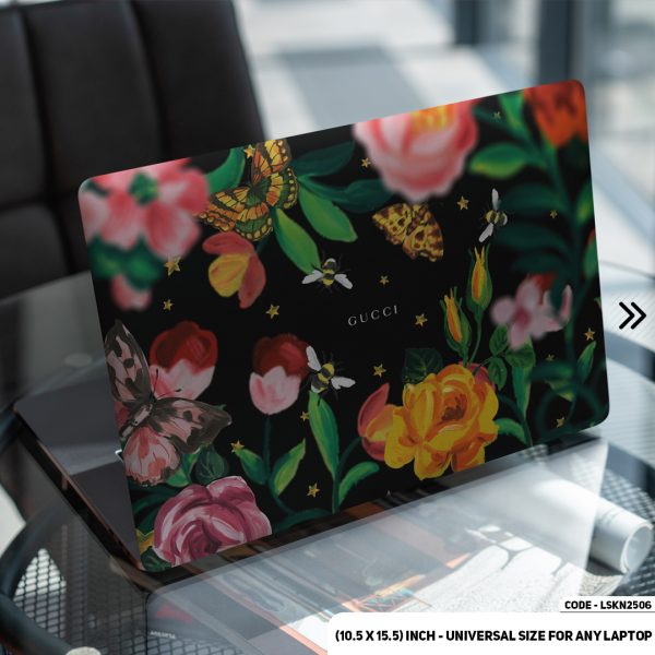 DDecorator Luxury Brand Iconic Flower Pattern Matte Finished Removable Waterproof Laptop Sticker & Laptop Skin (Including FREE Accessories) - LSKN2506 - DDecorator