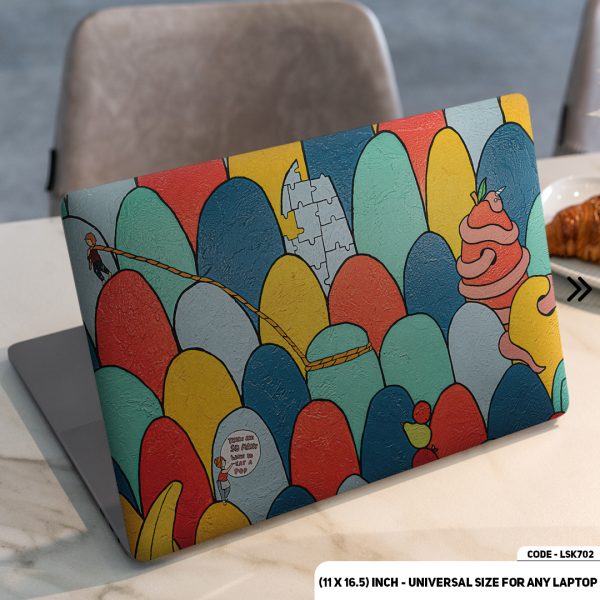 DDecorator Abstract Colorful Art Matte Finished Removable Waterproof Laptop Sticker & Laptop Skin (Including FREE Accessories) - LSKN702 - DDecorator